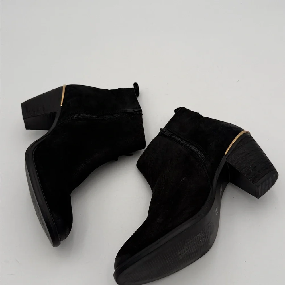 Steve Madden Elegant Black Ankle Boots women 8.5 leather festival retro Y2K